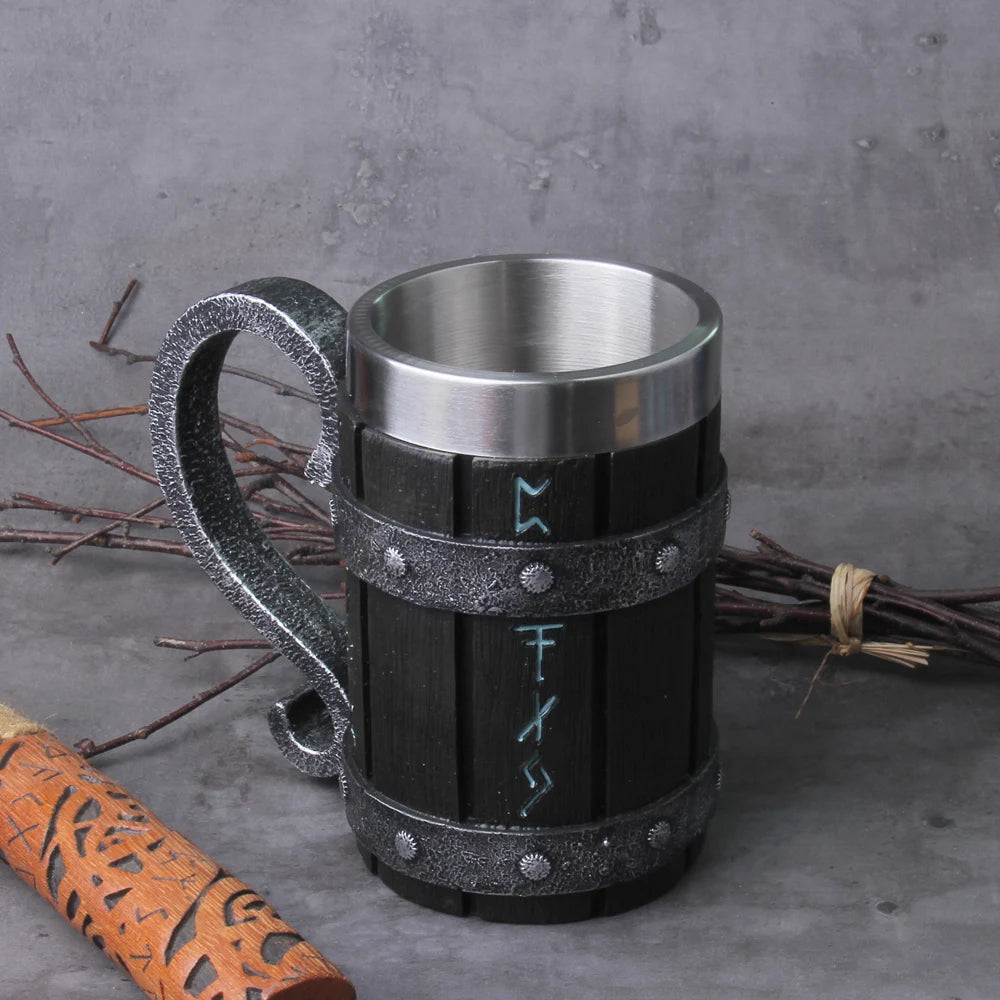 Wooden Runic Mug