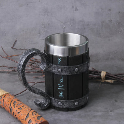 Wooden Runic Mug