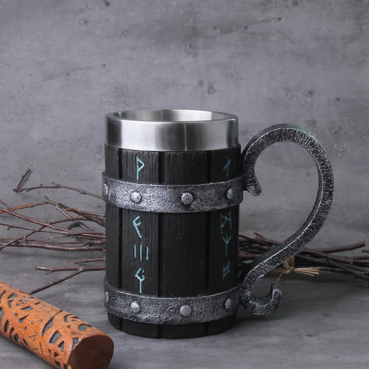 Wooden Runic Mug